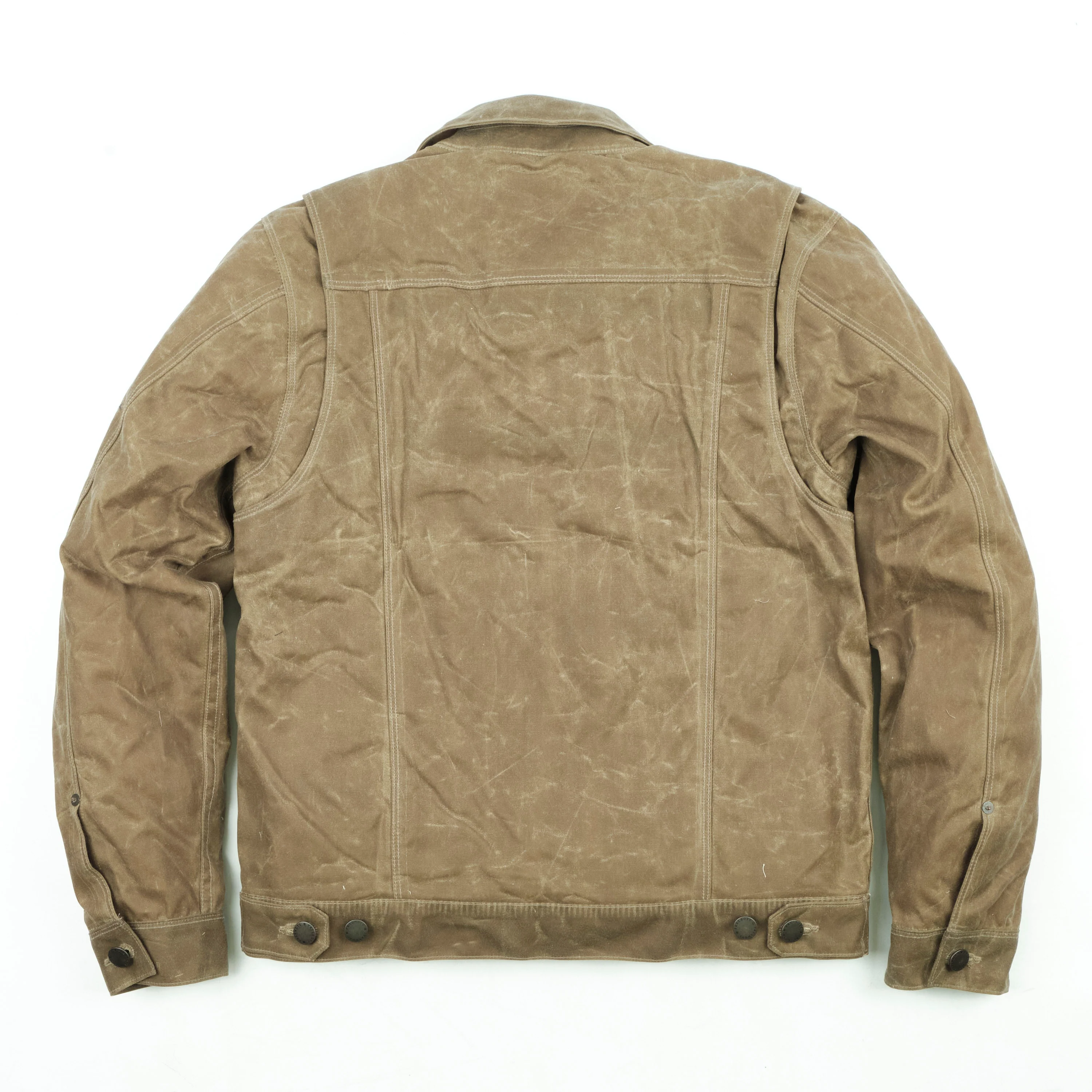 Riders Jacket Waxed Canvas Tobacco Purple Interior - Image 13