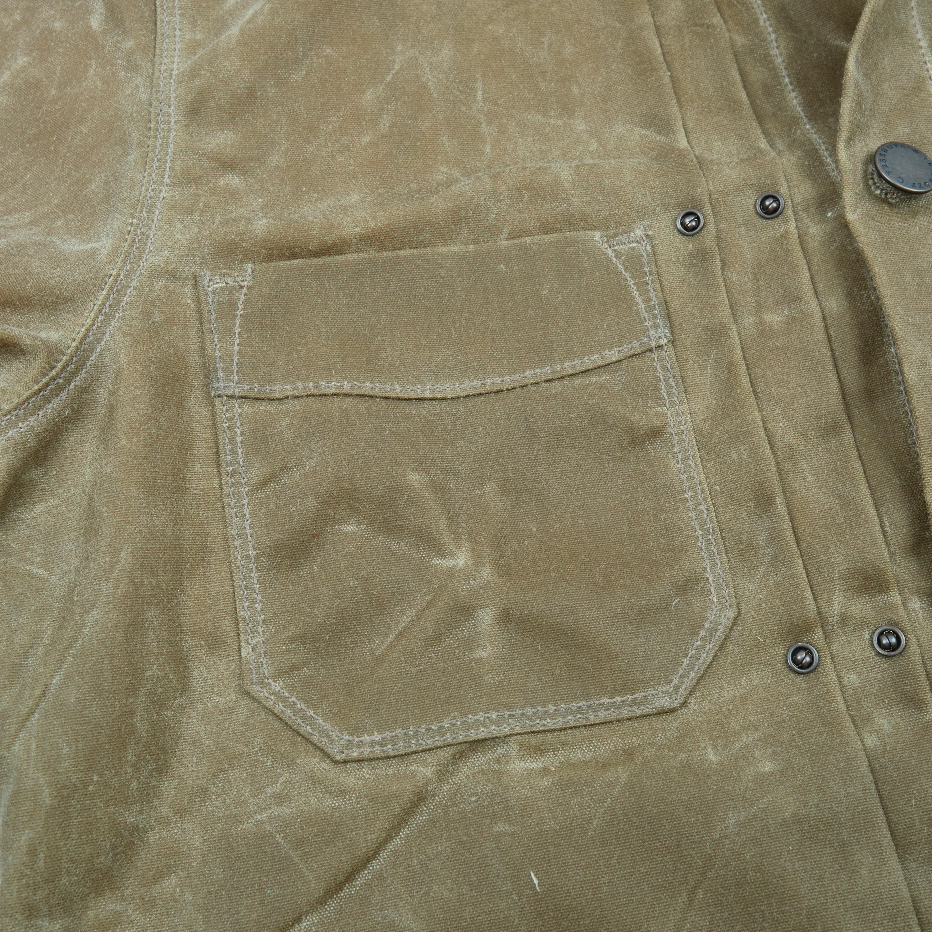 Riders Jacket Waxed Canvas Tobacco Purple Interior - Image 4