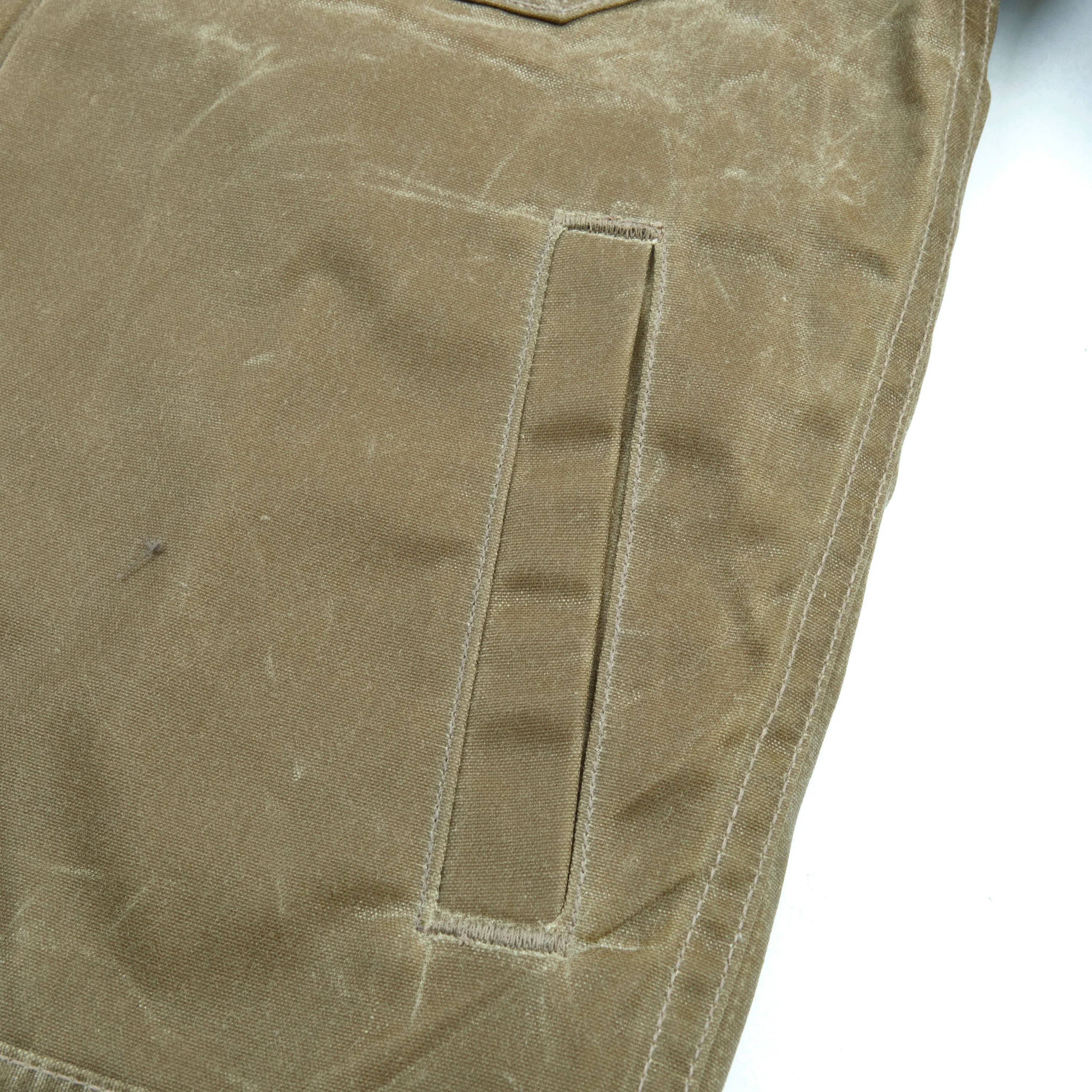 Riders Jacket Waxed Canvas Tobacco Purple Interior - Image 8
