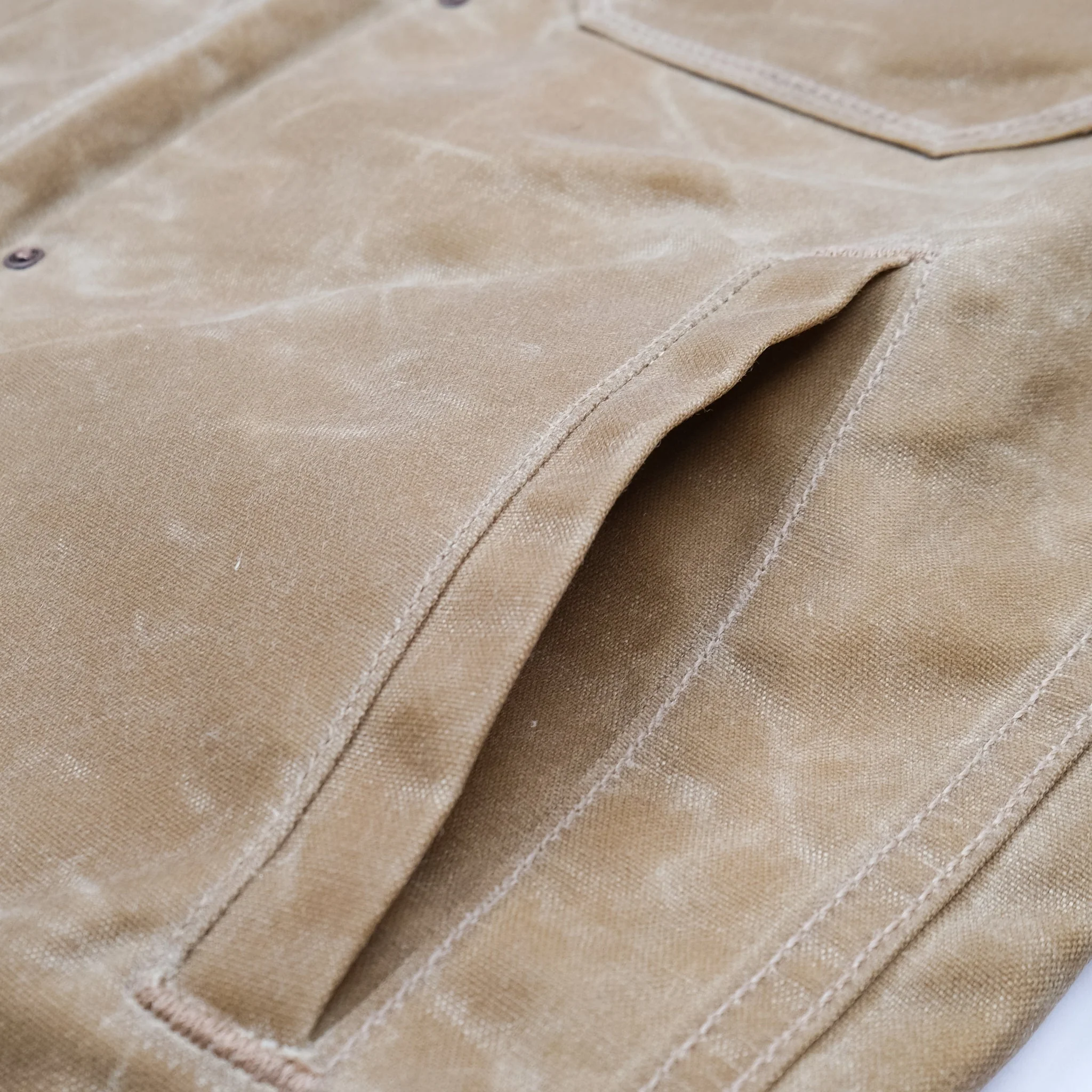 Riders Jacket Waxed Canvas <span>Tumbleweed Red Interior</span> - Image 6