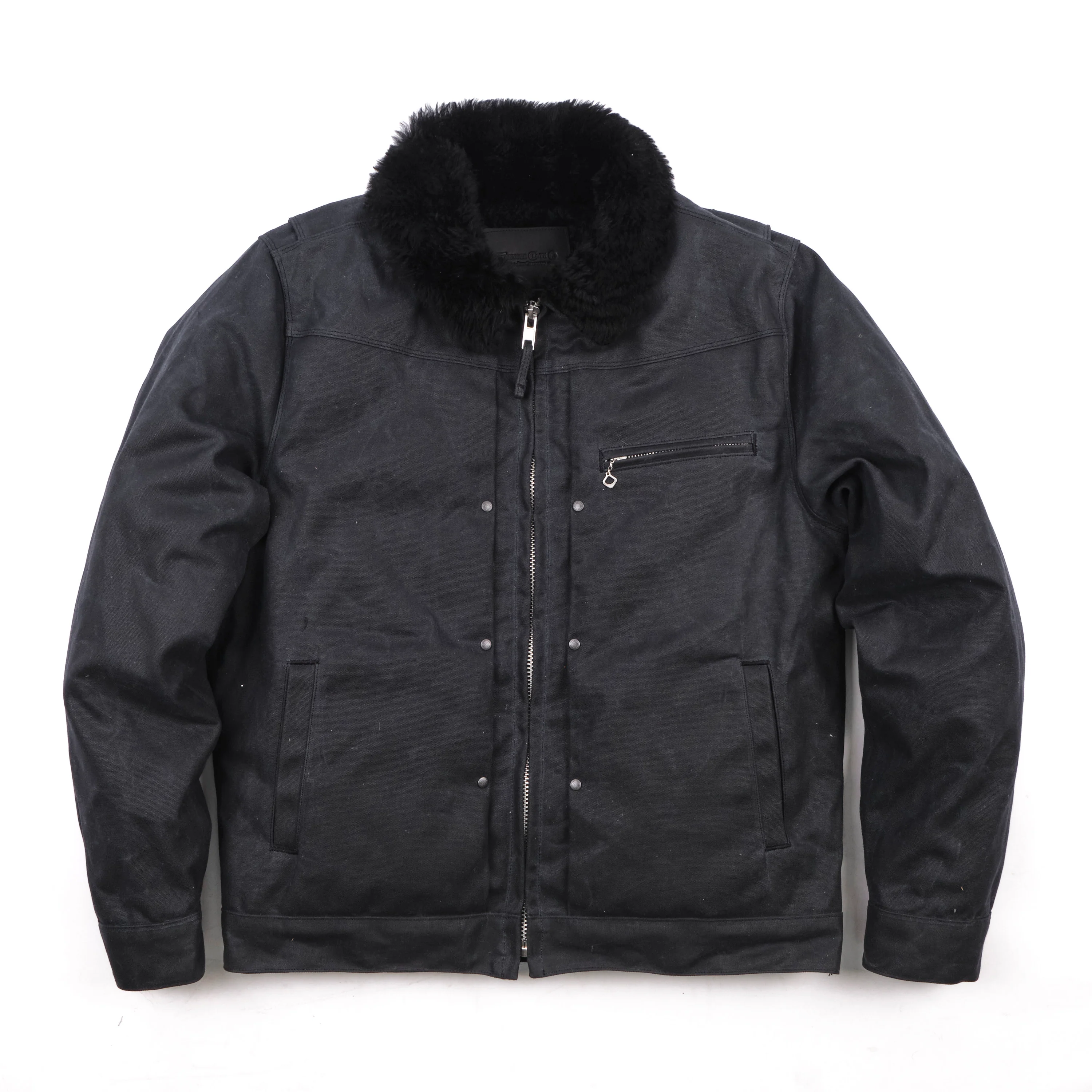 RJ-2 Waxed Canvas 20 Ounce Black Shearling