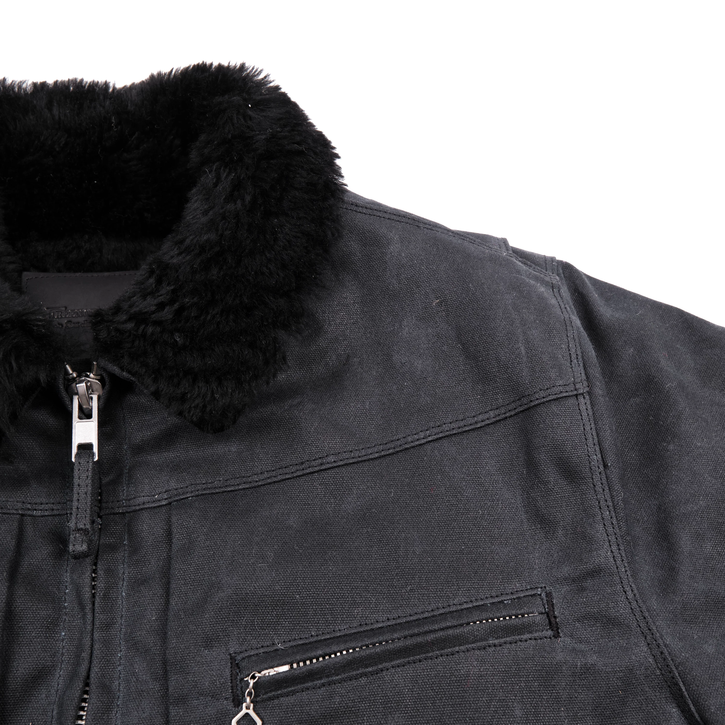RJ-2 Waxed Canvas 20 Ounce Black Shearling - Image 10