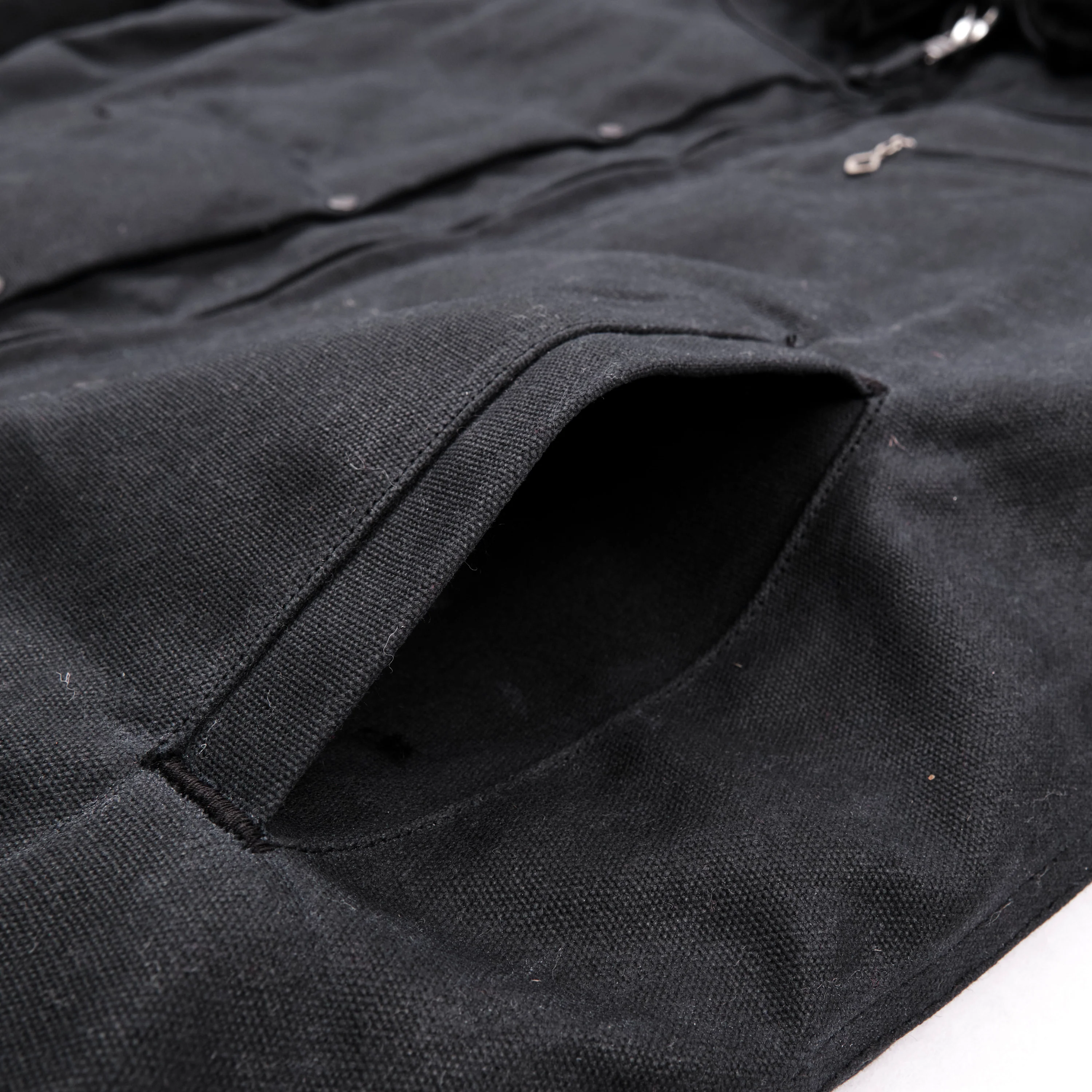 RJ-2 Waxed Canvas 20 Ounce Black Shearling - Image 11