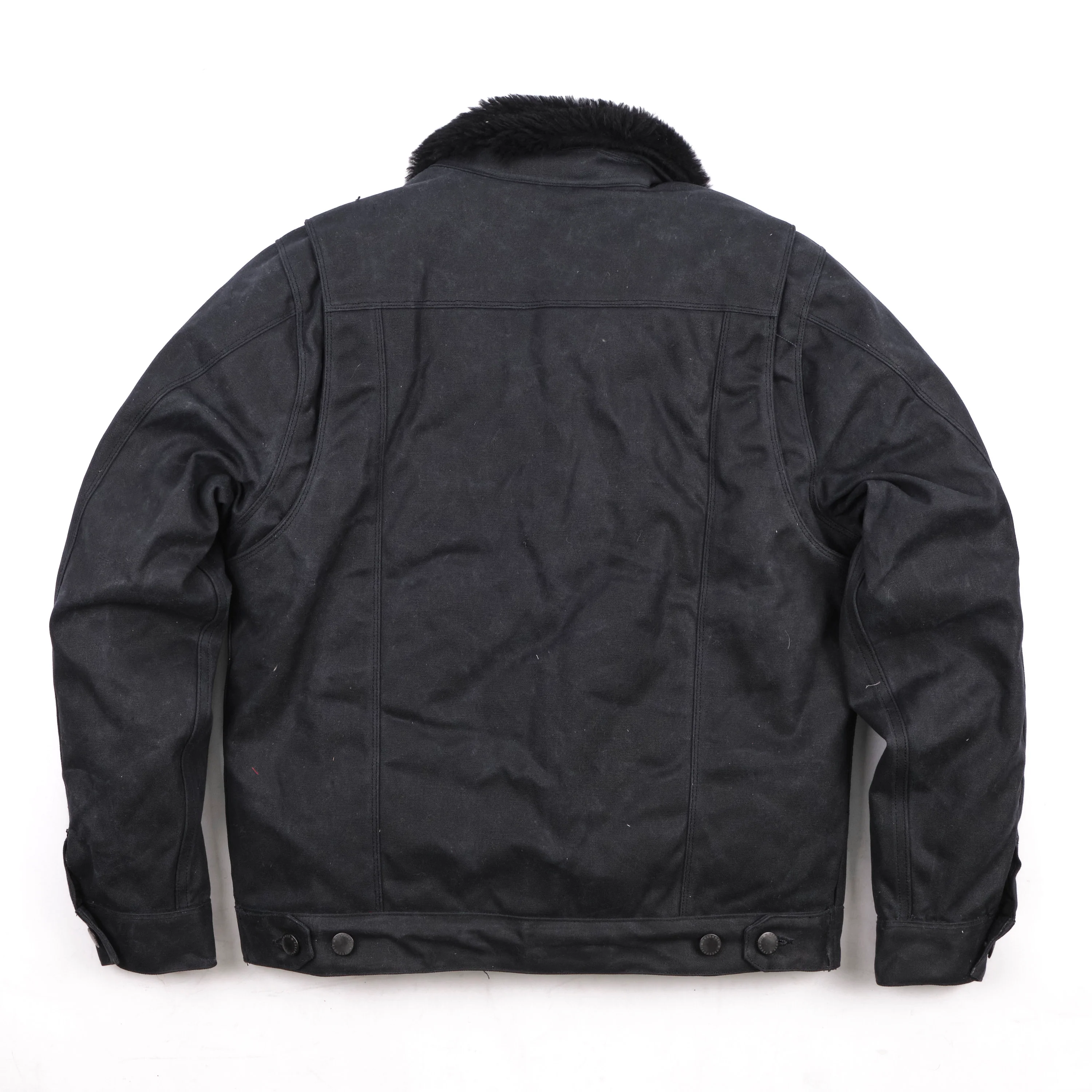 RJ-2 Waxed Canvas 20 Ounce Black Shearling - Image 17