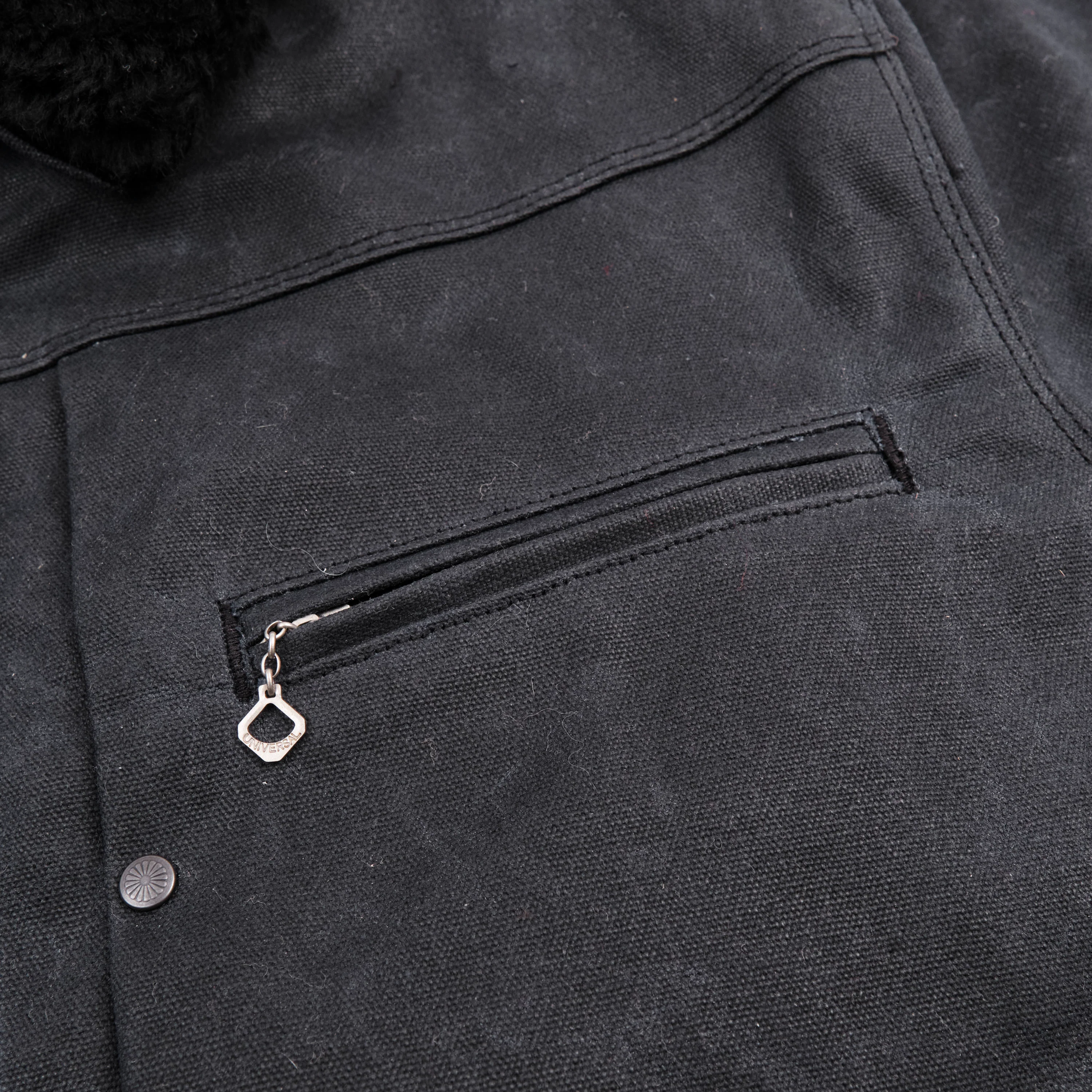 RJ-2 Waxed Canvas 20 Ounce Black Shearling - Image 3