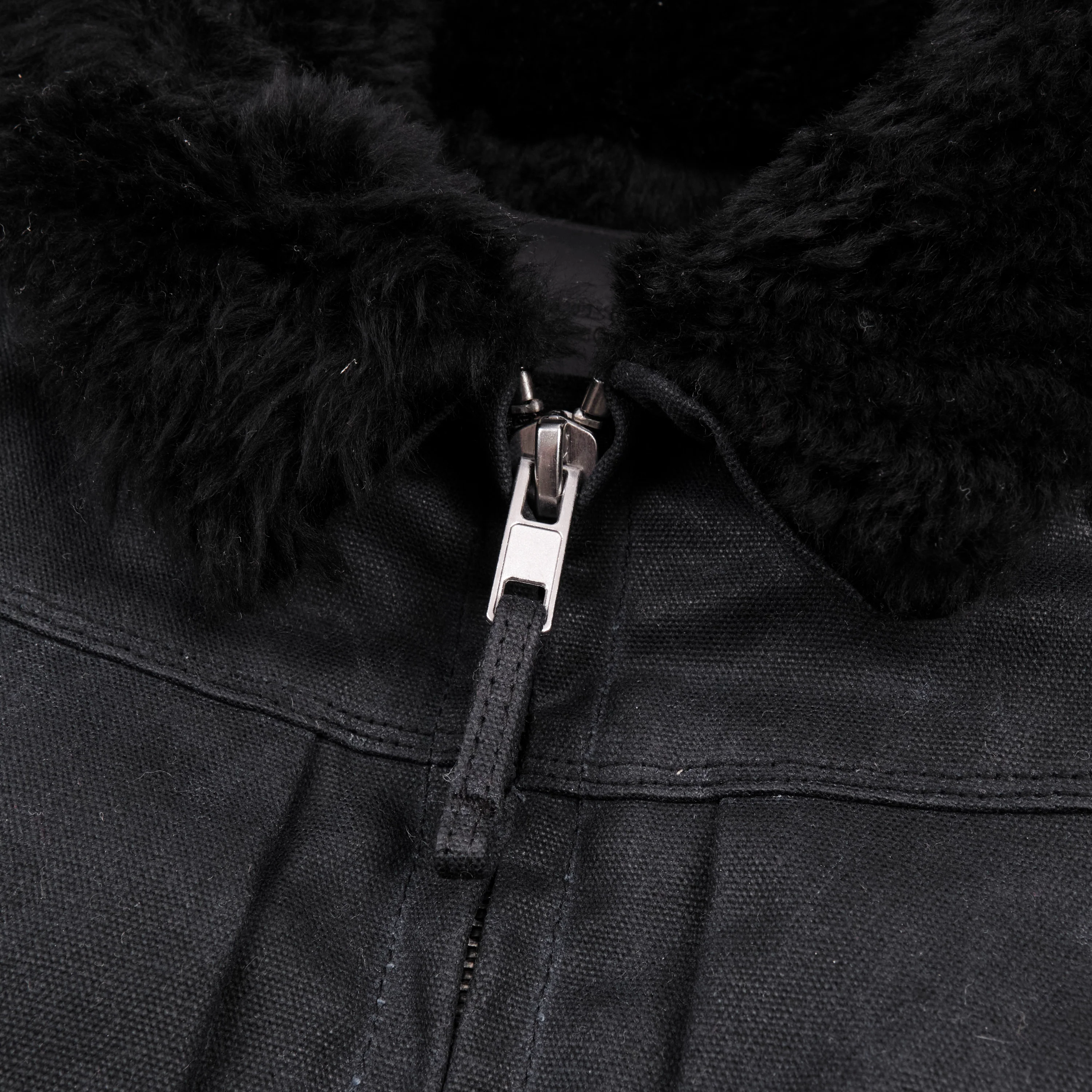 RJ-2 Waxed Canvas 20 Ounce Black Shearling - Image 4