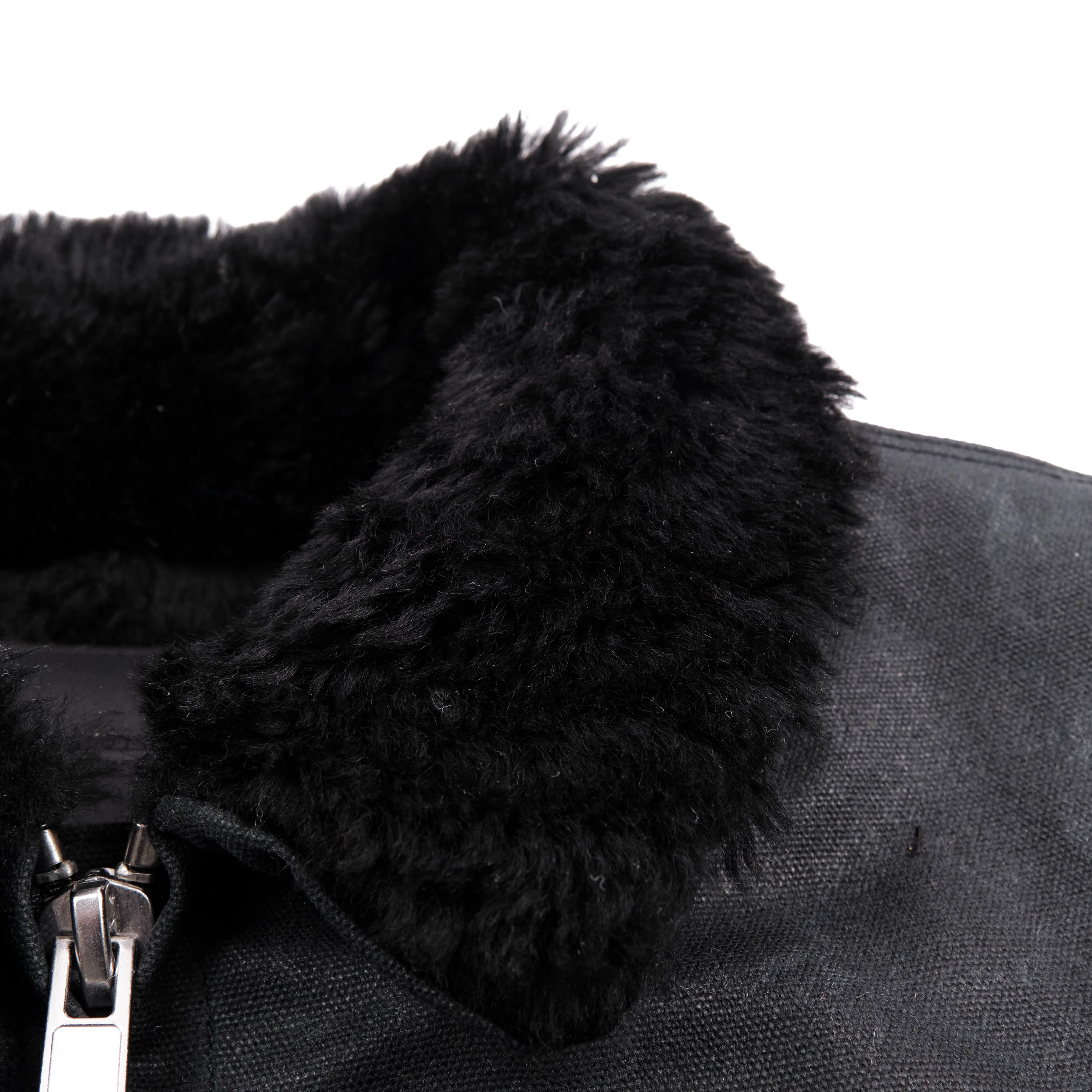 RJ-2 Waxed Canvas 20 Ounce Black Shearling - Image 9