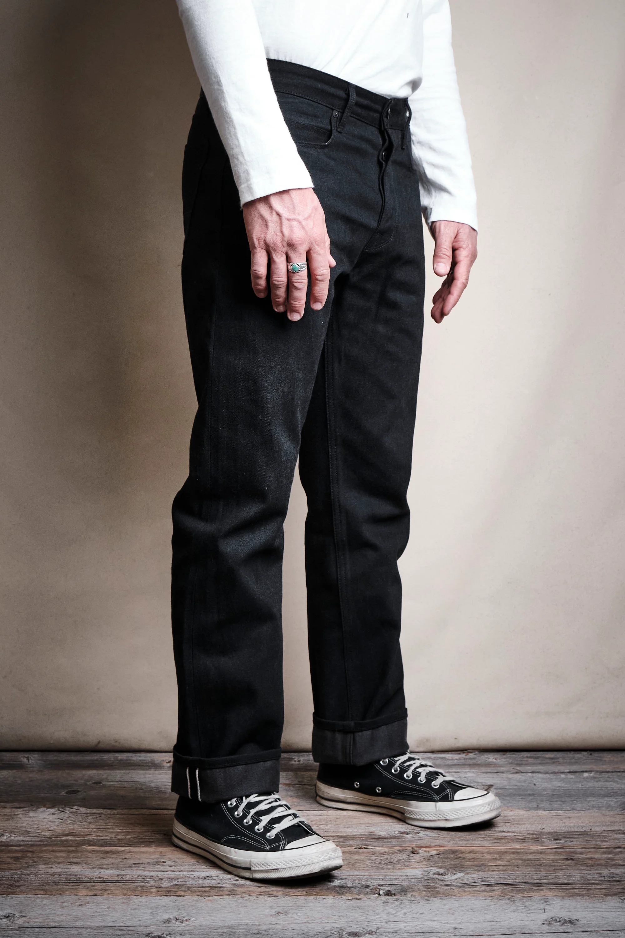 Trabuco Classic Straight 14.25 Ounce Black Grey Denim - Image 3