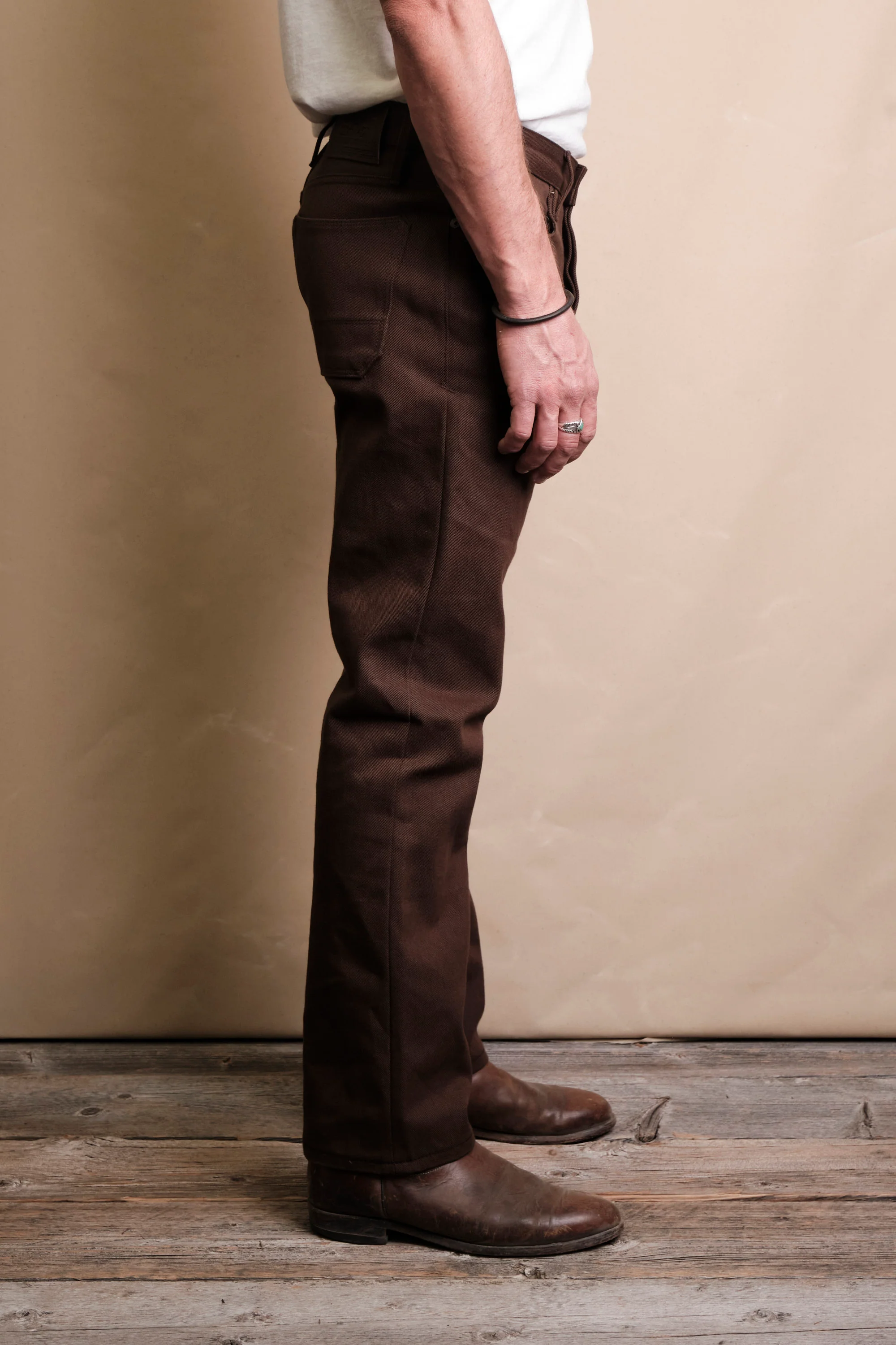Trabuco Classic Straight <span> 15 Ounce Dark Brown Denim </span> - Image 4