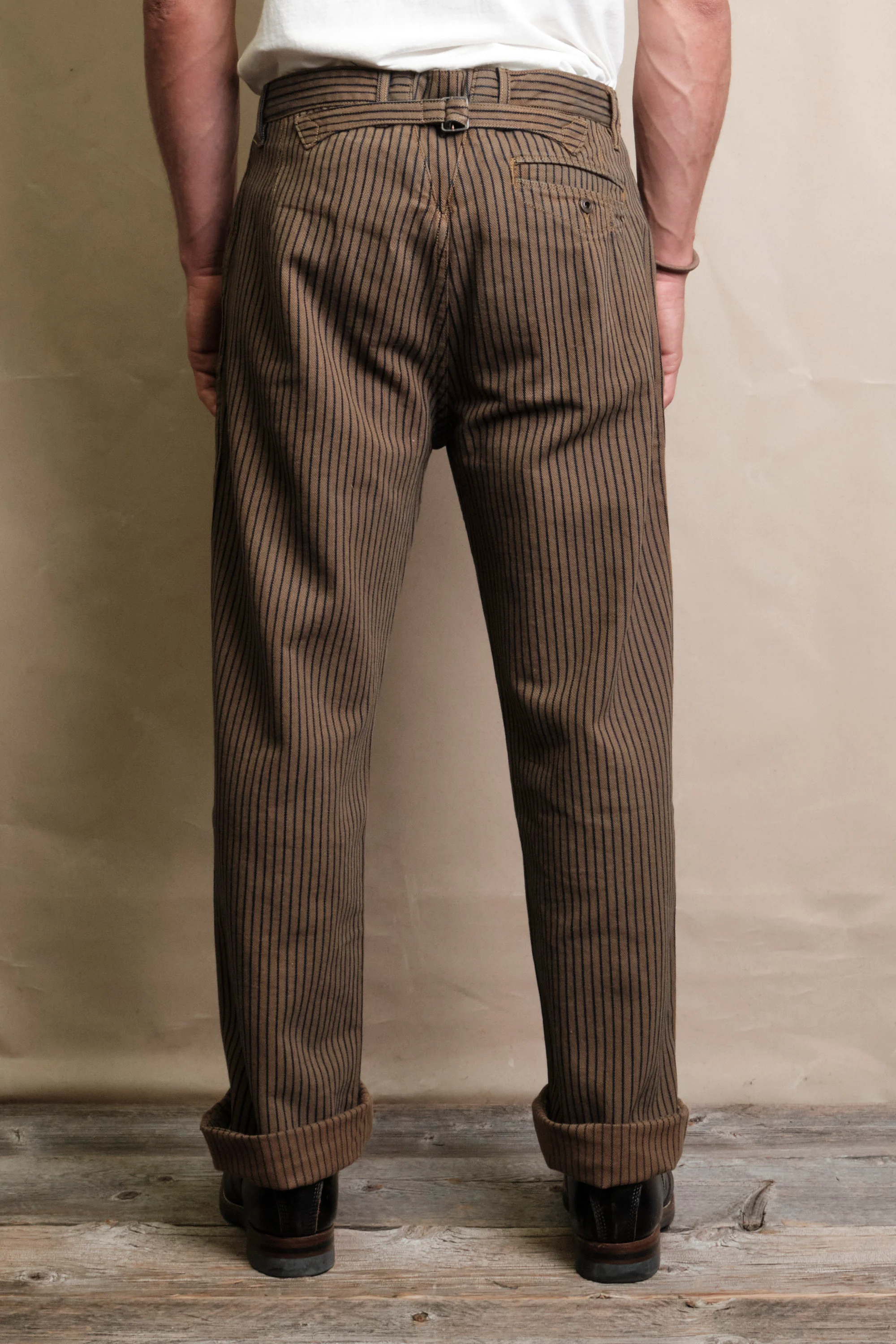 Western Pant Brown Herringbone Dobby - Image 5