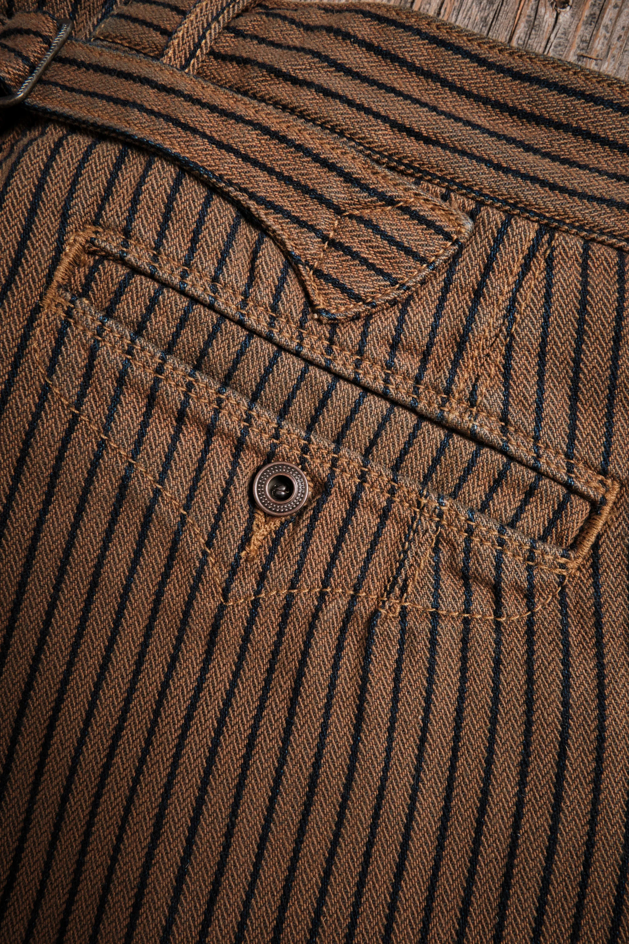 Western Pant Brown Herringbone Dobby - Image 8