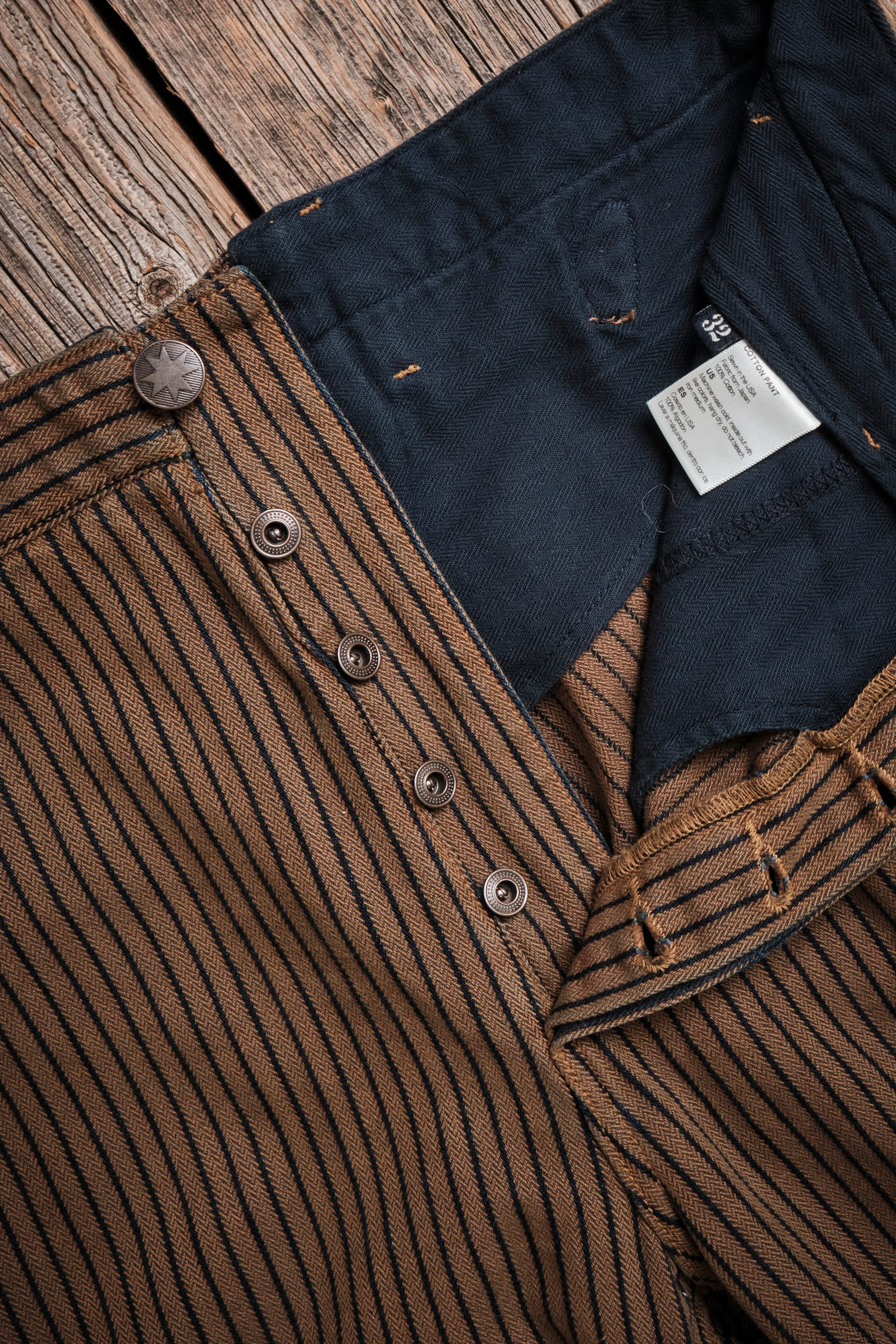 Western Pant Brown Herringbone Dobby - Image 9