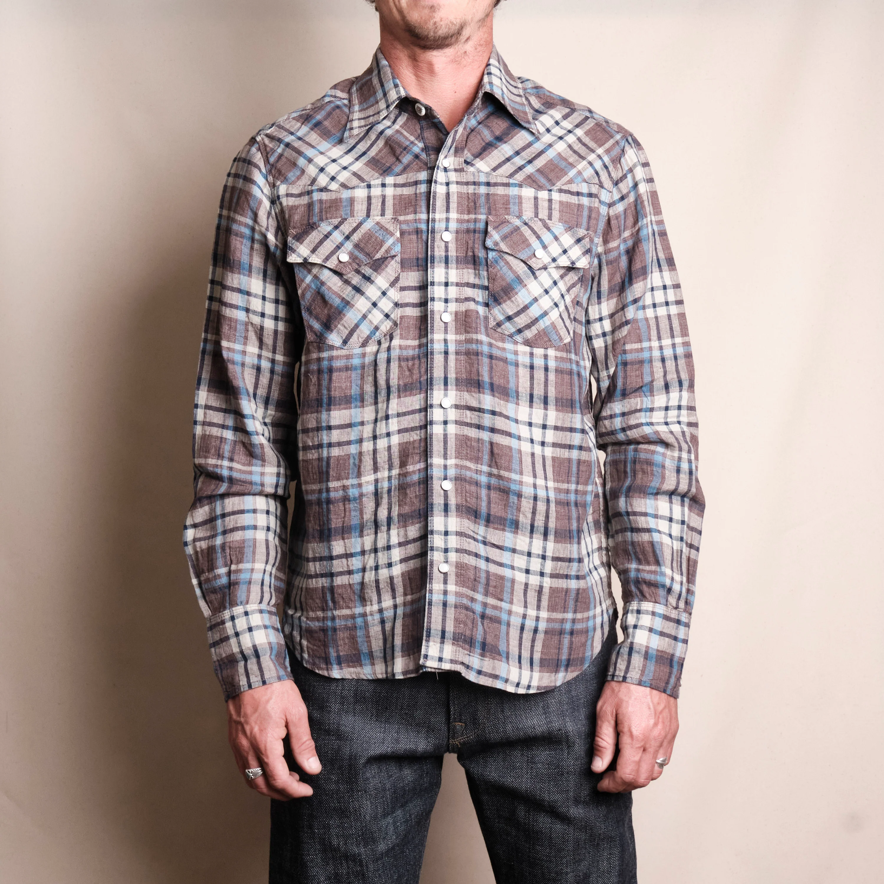 Western Scout Pheasant Brown Plaid - Image 2