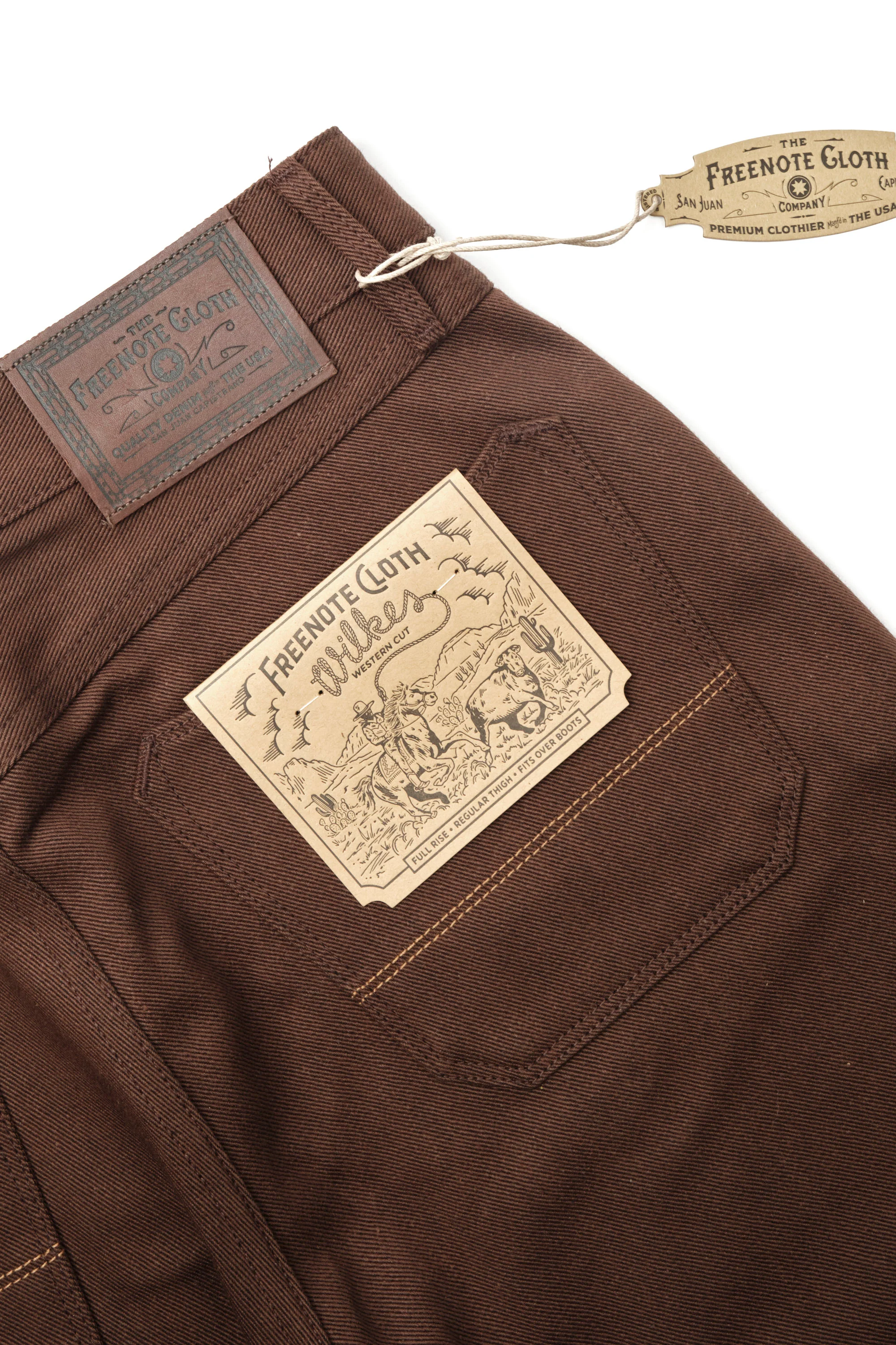 Wilkes Western 15 Ounce Dark Brown Denim - Image 11