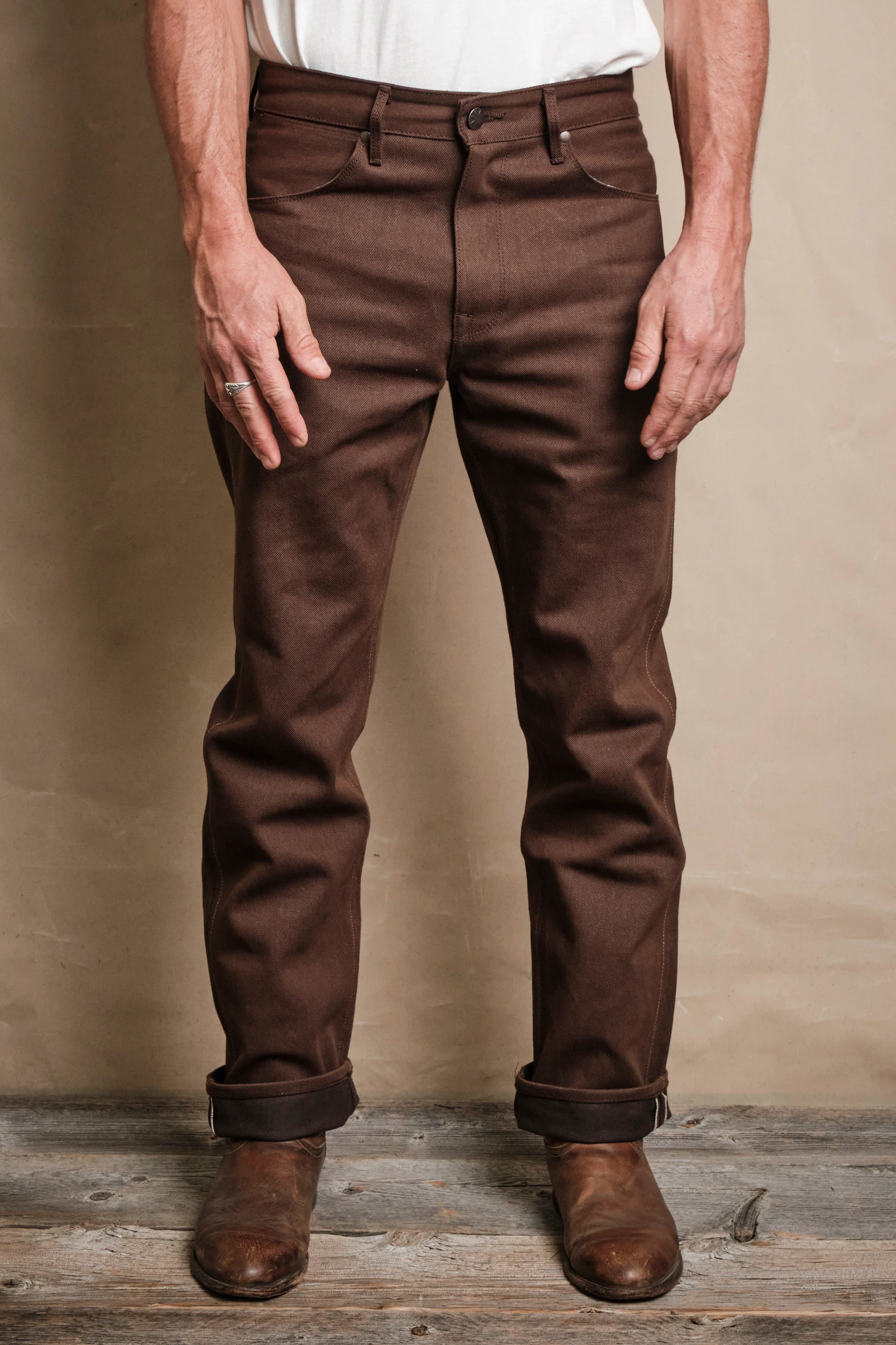 Wilkes Western 15 Ounce Dark Brown Denim - Image 6