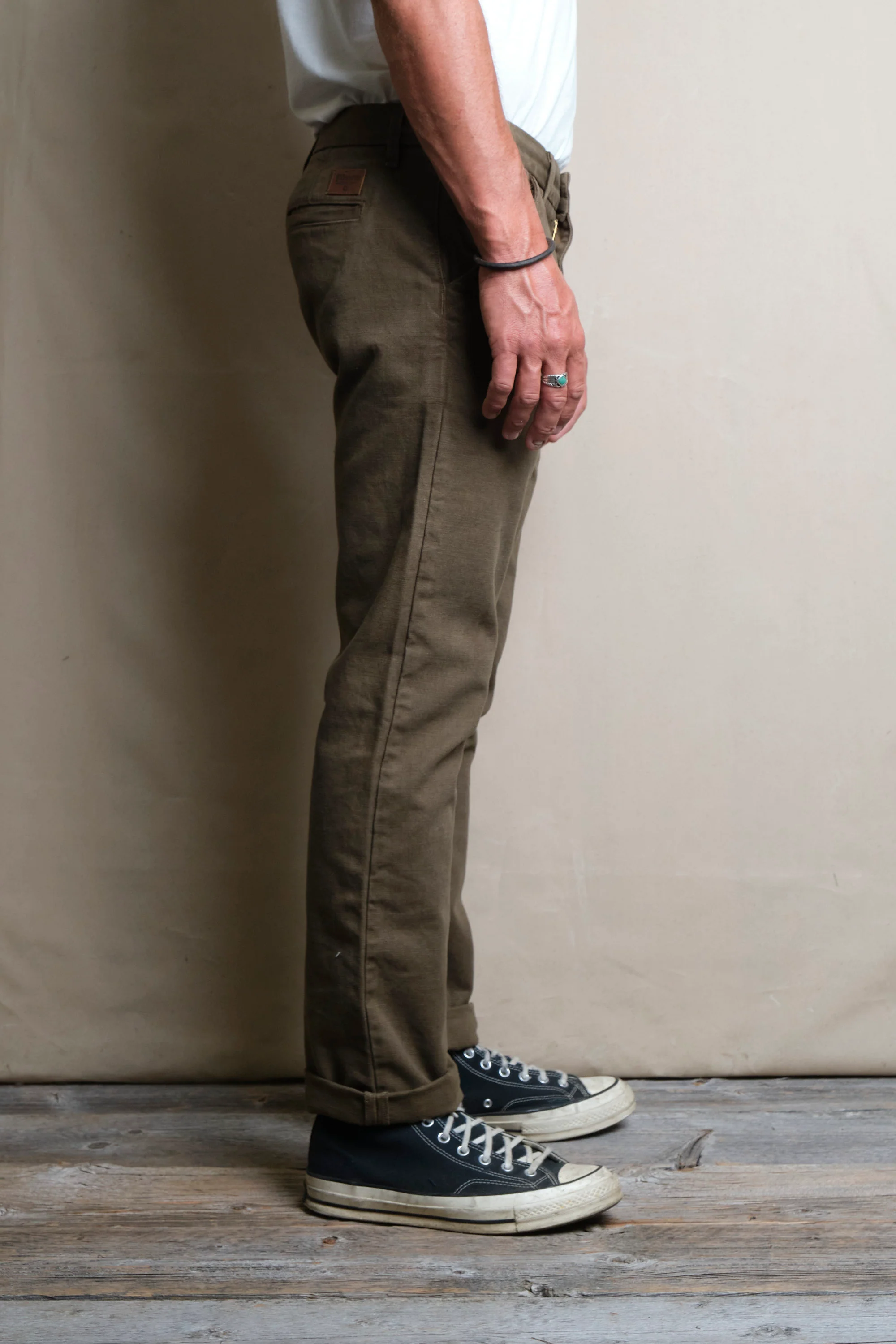Workers Chino Slim Fit <span> 14 Ounce Slub Army Green </span> - Image 3